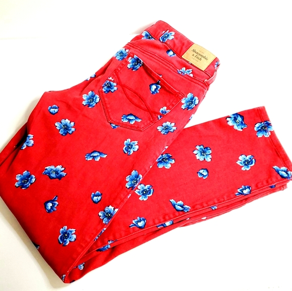 Abercrombie & Fitch Denim - Abercrombie & Fitch Red Skinny Jeans